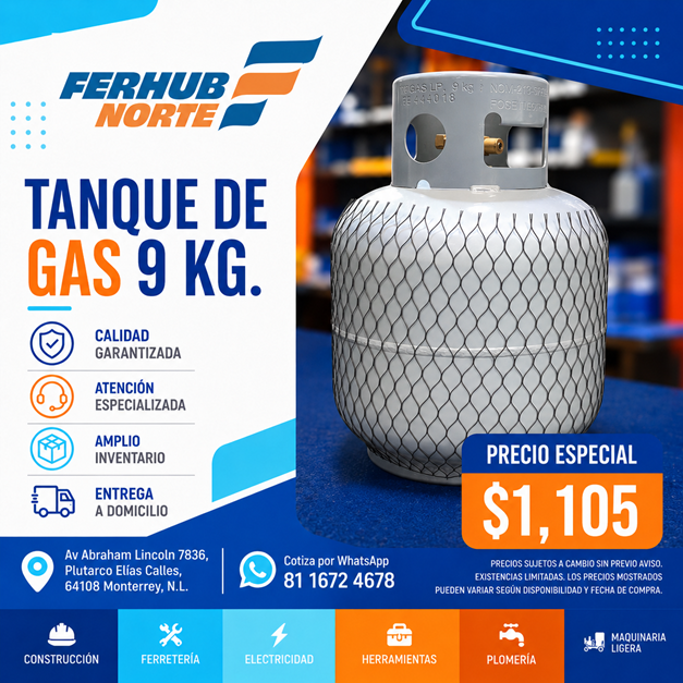 Promoción de tanque de gas en Ferhub Norte