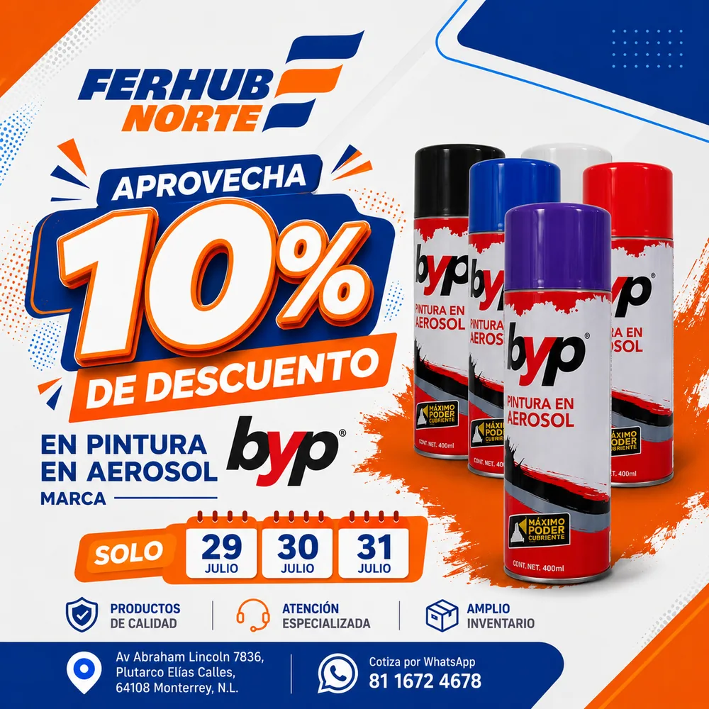 10% de descuento en pintura en aerosol